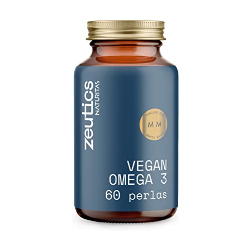 Vegan Omega 3 DHA 60 Perlas de Zeutics by Naturitas | Ácidos grasos | Función cardiovascular | Cerebro y visión | 1 perla al día