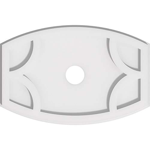 Image of Ekena Millwork CMP16X10KY-02000 Kailey Architectural Grade PVC Contemporary Urethane Ceiling Medallions 16 inchW x 10 5 /8 inchH x 2 inchID x 8 1 /2 inchC x 1 inchP