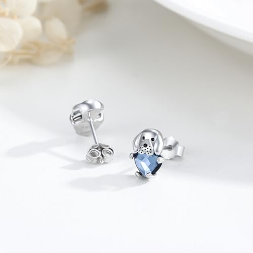 Image of 925 Sterling Silver Dog Earrings Cute Animal Puppy Stud Earrings Dog Jewelry Gifts for Women Girls Pet Lover Hypoallergenic Earrings for Sensitive Ears