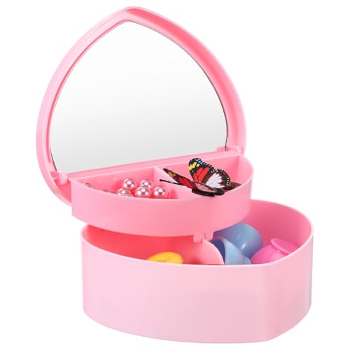 Cabilock Heart Shaped Jewelry Box for Girl: Pink...