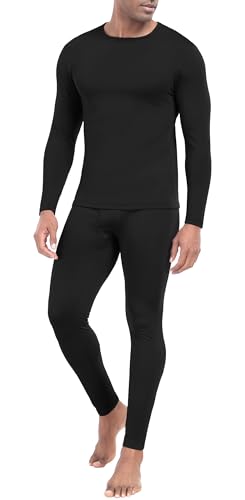 PrinStory Men's Thermal Underwear Long Johns - Cold Weather Base Layer Set Elasticity Top and Bottoms for Men S-2XL