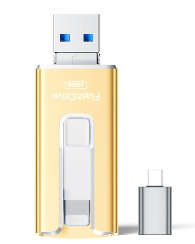 USB Adapter Memory Card Reader for Multiple Devices, Multi-Port with USB C Adapter (Gold)