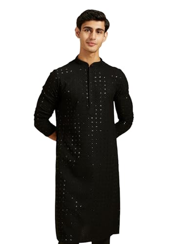 Image of DIWAS BY MANYAVAR Men's Viscose Embroidered|Sequined Kurta (1pc)