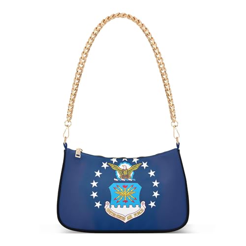 US Air Force Flag Shoulder Handbag Aesthetic for Women Classic Purse Hobo Totes Simple Designer Handbags Zipper Closure