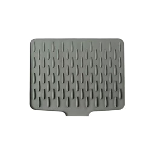 SNGUOQ 1 Alfombrilla de Silicona for secar Platos Cocina, Antideslizante, con Pendiente, for escurrir ollas, vajilla y Frutas, Herramienta para Cocinas,Mesas De Comedor(Grey)