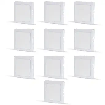 D'Mak 12 Watts Square Led Surface Panel Light Cool White, Pack of 10