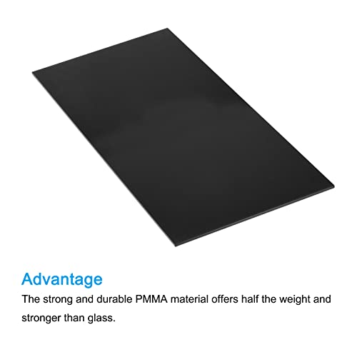 Image of MECCANIXITY PMMA Acrylic Sheets Colored Non Transparent 12 x 6 Inch Black for Glass, DIY, Painting, Art Craft