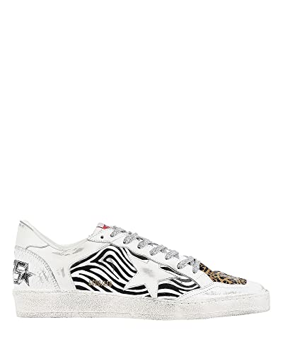 Image of Golden Goose Ball Star Zebra Leather, Brown Black /White (Medium, numeric 8)