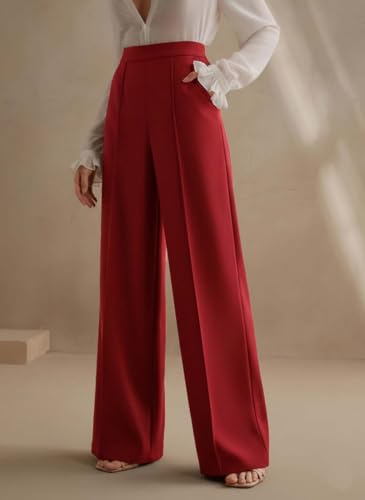 Image of KOTTY Women's Formal and Casual Pants - Straight Palazzo and Wide Leg Trousers for Women in Cotton Lycra and Stretchable Fabric