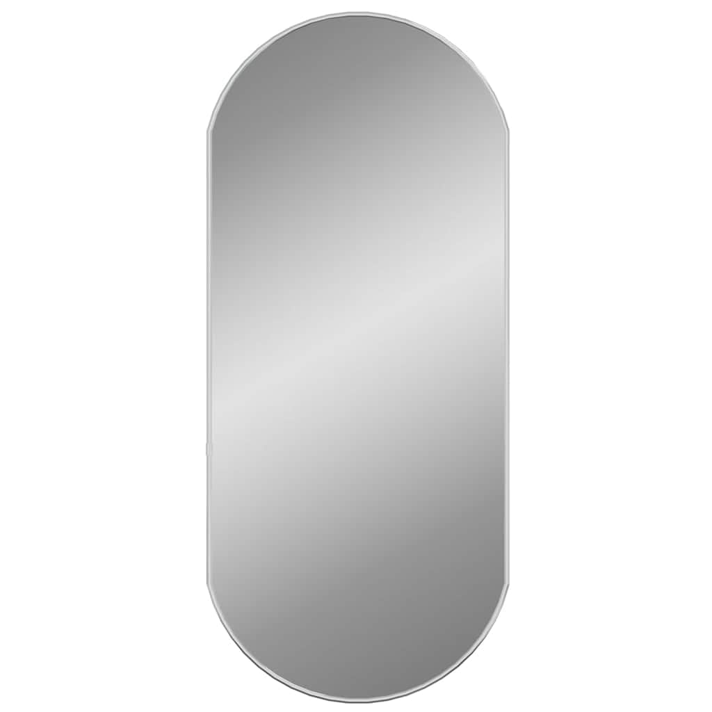 KGHFDVB Oval Wall Mirror Silver 80x35 cm, Glass Mirror with PVC Frame, Wall Mounted Vanity for Bedroom, Living Room, Bathroom, Hallway Decor