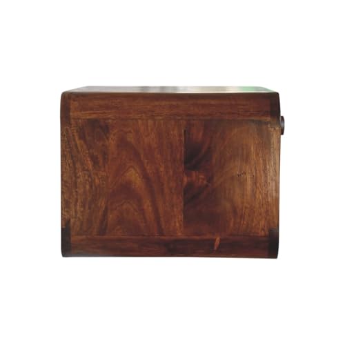 RiouPsithuric Mueble Flotante Moderno Mesita de Noche de Pared de Madera Maciza de castaño con Tres cajones Tejidos, Acabado en Madera Maciza de Mango, Tiradores Brillantes, para Dormitorio, Rec