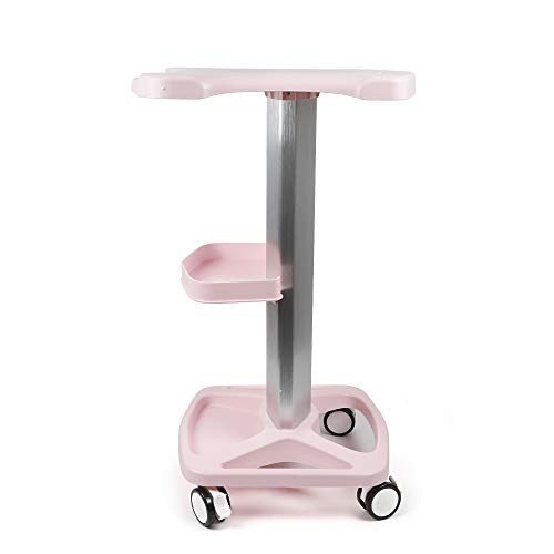 Aluminum Alloy Trolley Stand Assembled For Ultrasonic Cavitation Rf Machines Salon Spa Beauty Tattoo Rolling Cart Tray Usa Stock (Pink) #TOP2