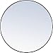 Elegant Decor Metal Frame Round Mirror 42 inch Black Finish