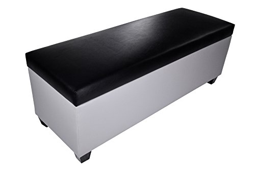 MJL Furniture Designs The Sole Secret Shoe Storage Bench Retro Series with Upholstered Vinyl, 53" x 20" x 20.5", Black/Grey