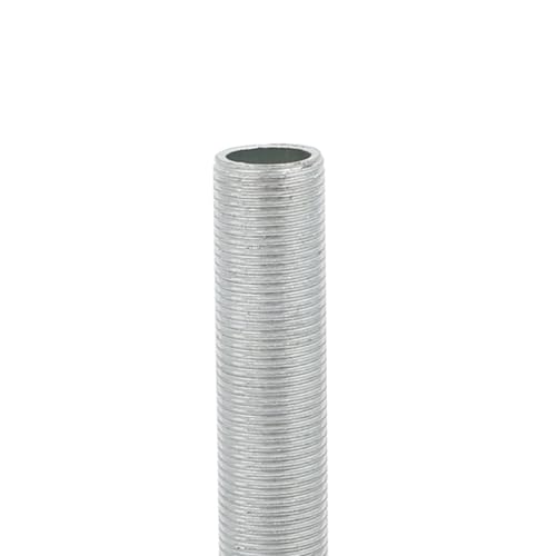 Image of uxcell Lamp Pipe Nipple, M12 Thread 90mm Length Hollow Lamps Repair Part Hardware for Lamp Lights, Zinc Alloy Silver Tone, Pack of 2