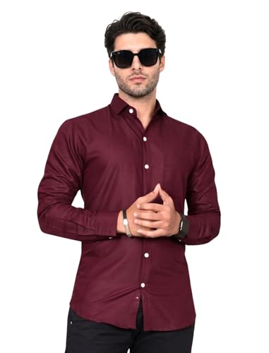 Image of Diverse Men's Solid Formal Shirt | Premium Poly Cotton Full Sleeve Regular Fit Shirt for Men | Stylish Office, Business & Casual
