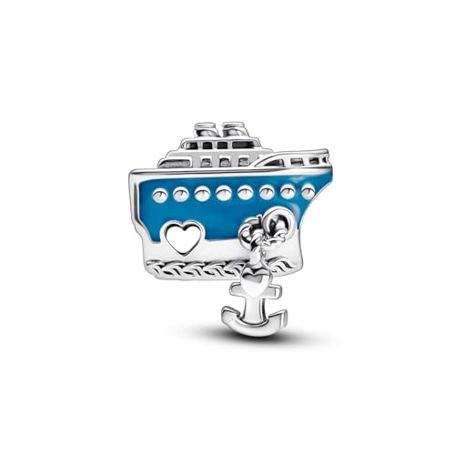 PANDORA Anchored Cruise Ship Charm - Compatible with PANDORA Moments - Jewelry for Women - Gift for Her - Made with Sterling Silver & Enamel - With Gift Box3
