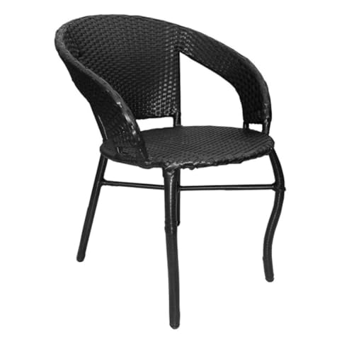 Image of Patio 2 Chair 1 Table Furniture Sets, 3 Pieces Outdoor, Indoor Furniture, Chairs Set, Coffee Table for Front Porch Outside Balcony (2+1)(Black)