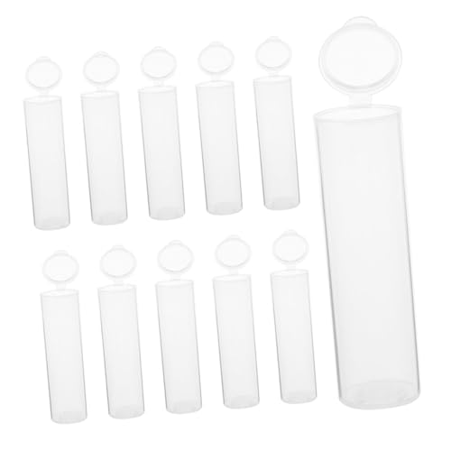 PACKOVE 30pcs Plastic Storage Tubes with Flip Caps Clear Vial Containers for Educational Test Samples Pills and Coins Sealed Design for Dust and Moisture Protection