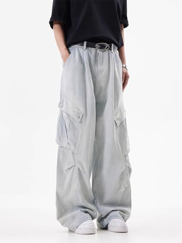 Men's Pants Workwear Denim Loose Fit Retro High Street American Spring Trouser for Men2