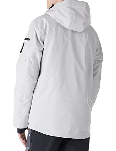 Kirnusino Mens Ski Jacket Snow Coat For Men Windbreaker Waterproof Mountain Hooded Sweatshirt With Shoulder Pass Card Pocket Windproof Warm Winter-Grey-M #TOP5