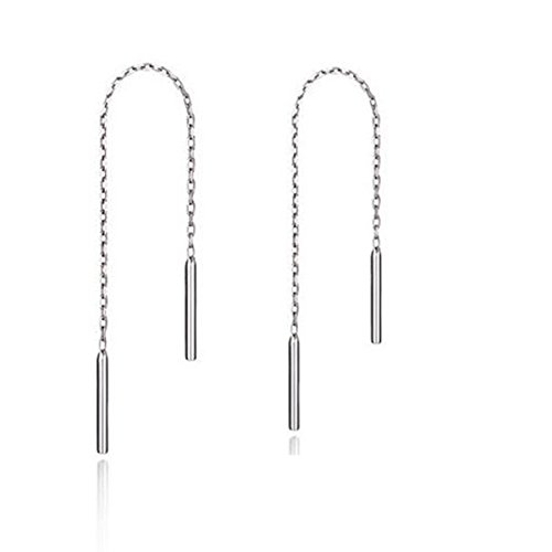 NewAmaz 925 Sterling Threader Earrings for Women (platinum-plated)