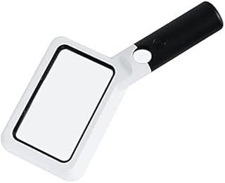 Goliton Rectangular Magnifying Acrylic Optical Lens with LED Shadowless Lamp 2X 20X Magnifying Reading for Seniors Low Vision Books Pages Magazines Newspapers Maps Jewelry Hobbies Crafts