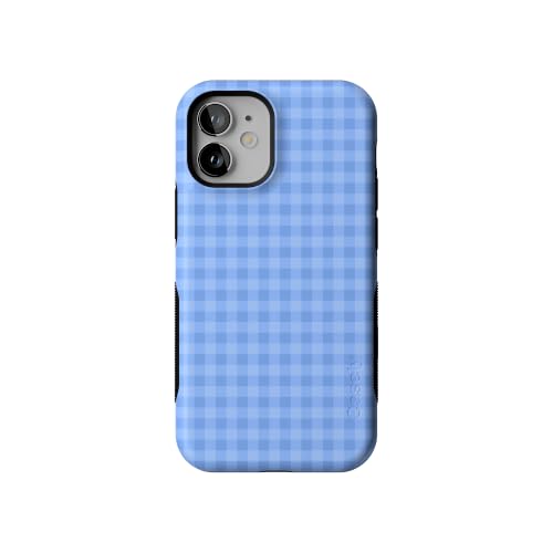 Casely iPhone 12 Mini Case | Sweet Jam | Blue Gingham | Bold Protective Design | Compatible with MagSafe