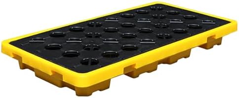 Drum Spill Containment Pallet, Leak-Proof Modular Platform for Oil Tanks, Industrial Use in Warehouses and Factories,