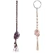 Dahey Macrame Crystal Car Charms Handmade Crystal Rear View Mirrior Car Ornament Boho Hanging Crystal, Waxed Rope Wrapped Crystal Hanging for Car Home Decor,Set of 2 Color