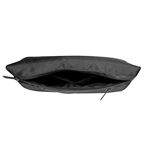 Image of Waist Bag Double Pocket Waist Pack Travel Handy Hiking Zip Pouch Document Money Phone Belt Sport Bag Bum Bag for Men and Women Nylon (Jet Black)