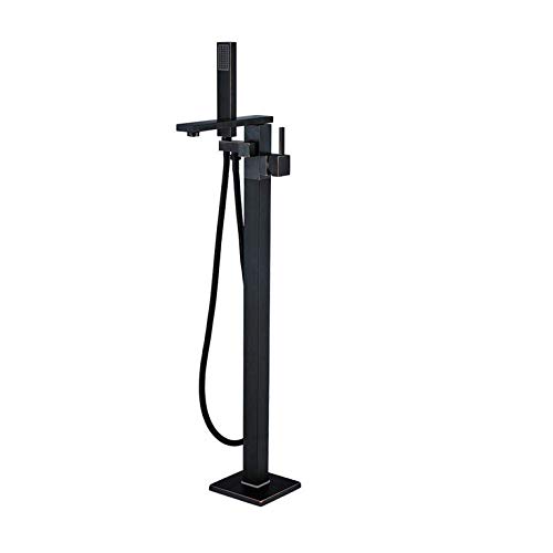 Mitigeur baignoire îlot nickel brossé avec douchette design chic