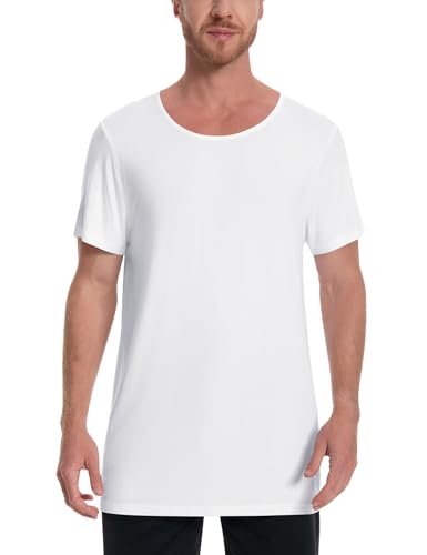 Image of Idtswch Mens Tall Undershirt Crew Neck Soft T-Shirts Lightweight & Breathable(1 Pack & 3 Pack)