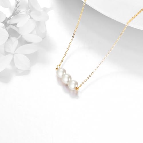 KECHO 14K Real Gold Freshwater Cultured Pearl Pendant Necklace 14K Solid Gold Jewelry Anniversary Birthday Gifts for Women3