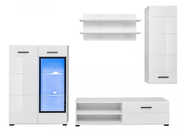 KRYSPOL Wohnwand Lauren Mini Anbauwand, Wohnzimmer-Set, Modern Design...