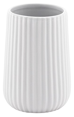 Gedy Marika Porta Cepillo de Dientes, Cerámica, Blanco, 8 x 8 x 11,6