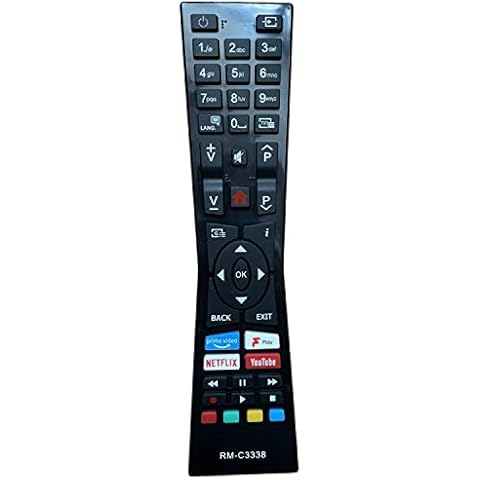RM-C3338 Replacement JVC Remote Control for 2018 2019 LED TVs for JVC Smart TV/Bush TV Remote with Fplay YouTube Netflix Buttons Cover