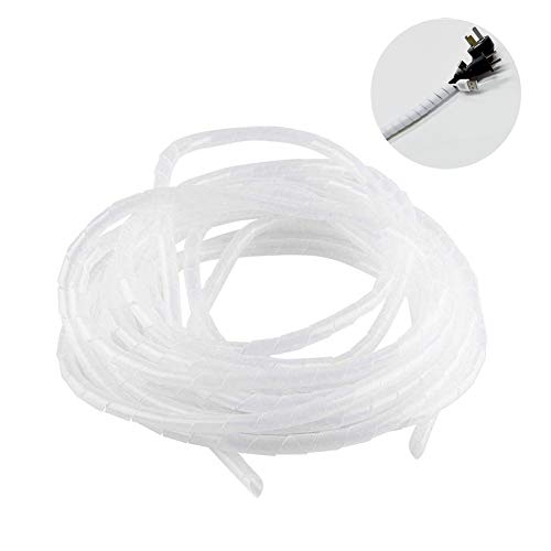 Fdit - Organizador de Espiral para Cables de Oficina, 10 mm, Color Negro y Blanco