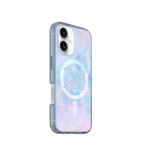 Image of OtterBox iPhone 16 Symmetry Series Clear Case - Opal Prism Blue - Ultra-Thin, Sleek iPhone Case, Translucent iPhone Case with Geometric Design