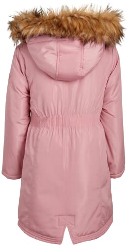 Steve Madden Girls’ Winter Coat - Anorak Puffer Parka Jacket, Fur-Trim Hood (7-16), Size 7/8, Mauve #TOP5