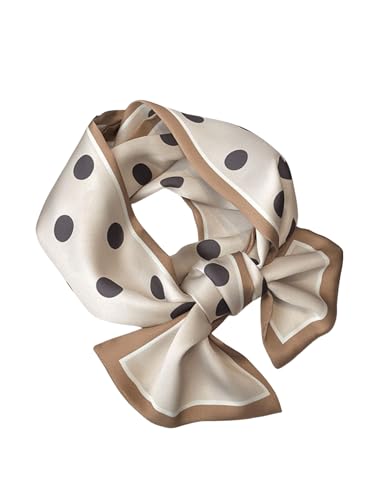 WDIRARA Women's Polka Dots Silk Scarf Satin Head Bandana Fashion Headband Sleeping Hair Wraps