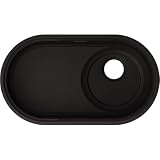 BLANCO OOVALON 700-U | Lavello in Velgranit Mystic Black | Design ovale | Coperchio di scarico CapFlow | Scarico spostato per più spazio | Facile da pulire e resistente | Lavello da cucina Premium