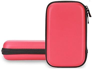 eBuymore Red Eva Hard Shell Protective Carrying case Cover for Diabetic Organizer Carrying Case Kit Headphone Headset Dock Charger USB Cable