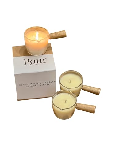 Lavender Body Serum Candle Soy Wax Shea Butter & Jojoba Oil Massage/Skin Candle with Free mini Balm & Spatula