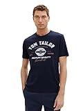 TOM TAILOR T-shirt z nadrukiem logo wykonany z bawełny Mężczyźni Bawełniana koszulka z nadrukiem z logo (1 w zestawie)