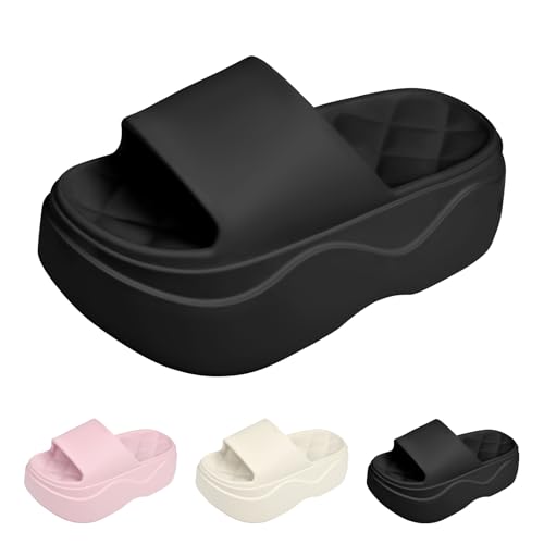 La Mejor Selección de Sandalias para Baño disponible en línea. 43 Sandalias de Mujer para Baño y Casa, Chanclas de EVA con Plataforma Gruesa Antiderrapantes, Pantuflas Suaves de Secado Rápido para Playa y Piscina - Disponible en Negro, Blanco y...