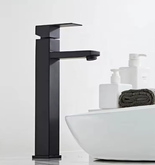 FLOWLET Wash Basin Taps | Stainless Steel tap for wash Basin,Single Lever Pillar tap for wash Basin | Hot & Cold Single Lever Faucet - 12 Inch Height (Black Matt) (B0CY9CXD3N) Amazon Price History, Amazon Price Tracker