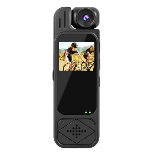 Juqoyue Mini Cámara HD 1080P - Videocámara Digital Portátil con Visión por Infrarrojos, Videocámara Deportiva Compacta DV, A