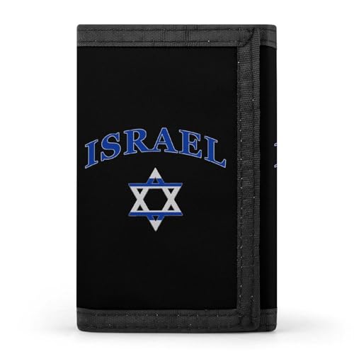 Israel Flag Israelites Israeli Men's Casual Wallet Trifold Minimalist Wallet ID Card Holder Wallet with Coin Pocket