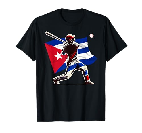 Baseball Pitcher Cuba Flag Cuban Softball Player T-Shirt